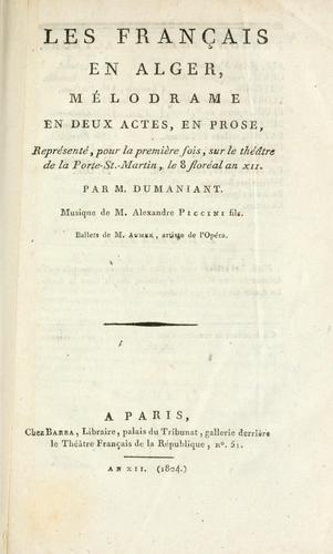 Les français en Alger by Dumaniant, Antoine Jean Bourlin, called cover