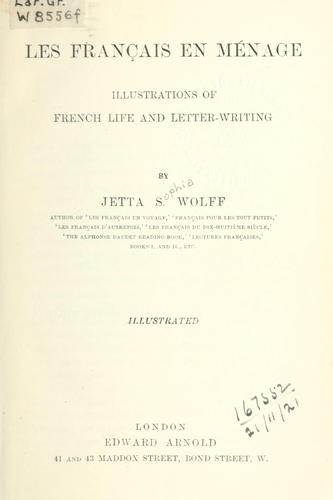 Les français en ménage by Jetta Sophia Wolff cover