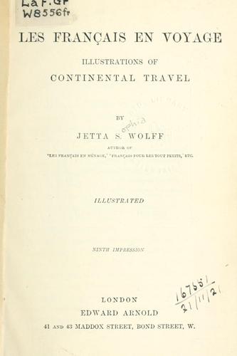 Les français en voyage by Jetta Sophia Wolff cover