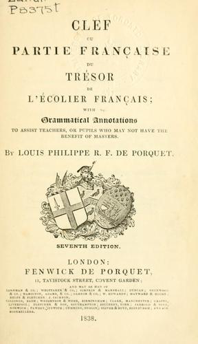 Le tresor de l'écolier français by Louis P.R.F. de Porquet cover