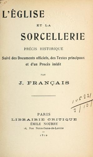 L' église et la sorcellerie by J. Français cover