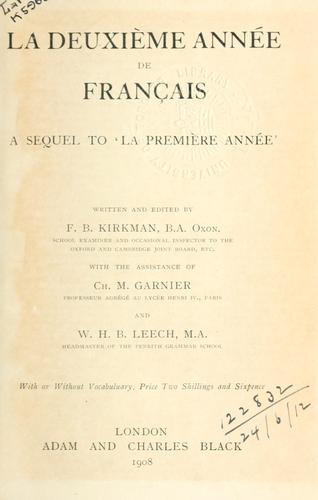 La deuzième année de français by F. B. Kirkman cover