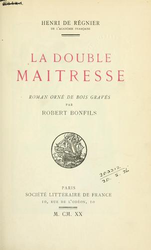 La double maîtresse by Henri de Régnier cover