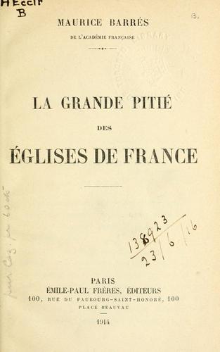 La grand pitié des églises de France by Maurice Barrès cover