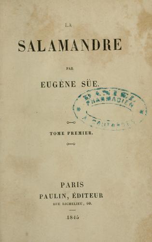 La salamandre by Eugène Sue cover