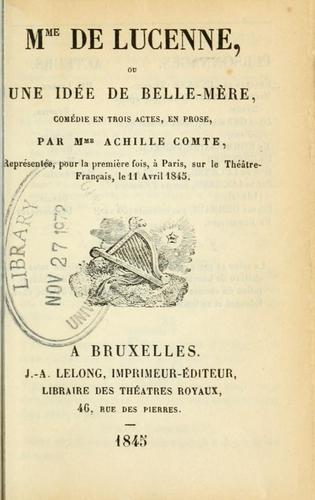 Mme de Lucenne by Aglaé de Boucauville Comte cover