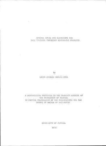 Optimal rules and algorithms for some parallel processor scheduling problems