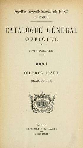 Catalogue général officiel by Exposition universelle de 1889 (Paris, France) cover