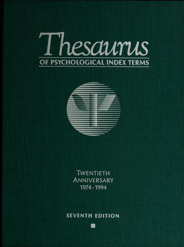 Thesaurus of psychological index terms