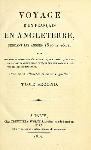 Voyage d'un français en Angleterre, pendant les années 1810 et 1811