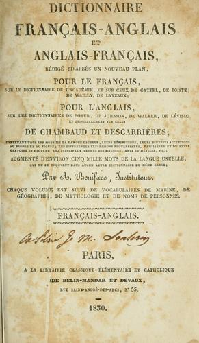 Dictionnaire français-anglais et anglais-français by Alexandre Boniface cover