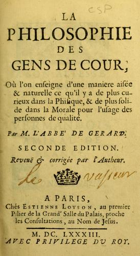 La philosophie des gens de cour