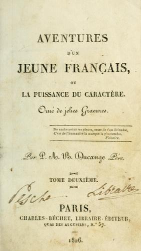 Aventures d'un jeune français by P.-A.-B Ducange cover