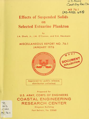 Effects of suspended solids on selected estuarine plankton