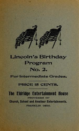 Lincoln's birthday program by Eldridge Entertainment House cover