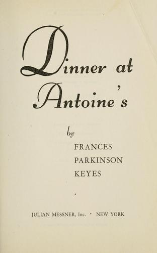 Dinner at Antoine's