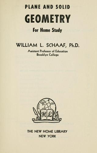 Plane and solid geometry for home study