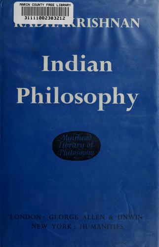 Indian philosophy by Sarvepalli Radhakrishnan cover