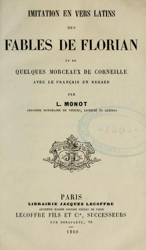 Imitation en vers latin des fables de Florian et de quelques morceaux de Corneille avec le français en regard by Florian cover
