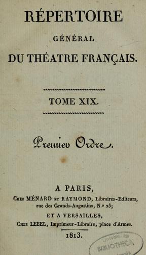 Répertoire général du théâtre français, premier ordre by  cover