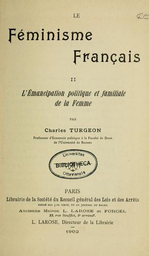 Le féminisme français by Charles Marie Joseph Turgeon cover