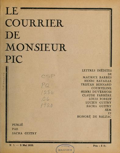 Le Courrier de Monsieur Pic by Sacha Guitry cover
