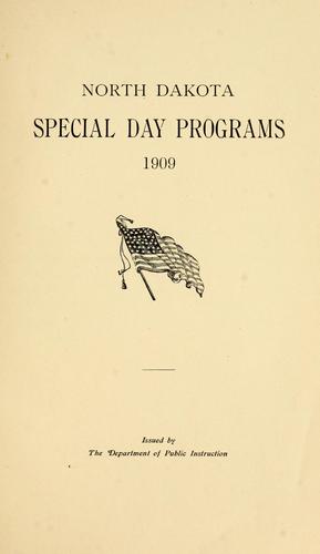 North Dakota special day programs, 1909