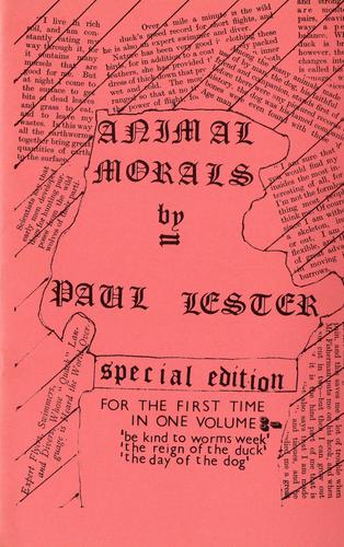 Animal morals by Paul Lester cover