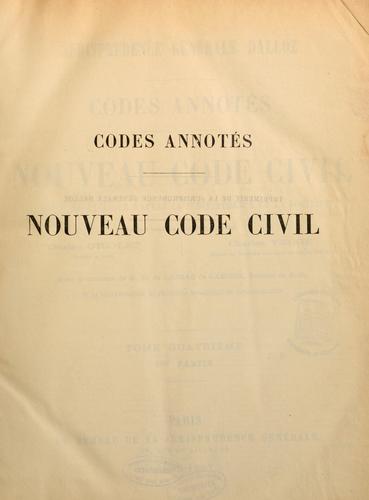 Nouveau code civil by France cover