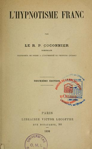 L'hypnotisme franc by Marie Thomas Coconnier cover