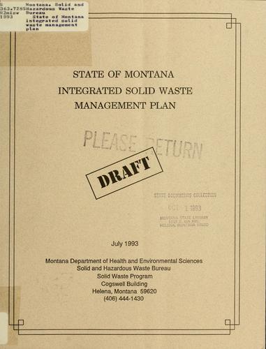 State of Montana integrated solid waste management plan
