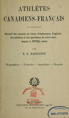 Athlètes canadiens-français by E. Z. Massicotte cover