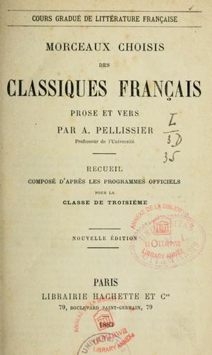 Morceaux choisis des classiques français by Pierre Augustin Pellissier cover