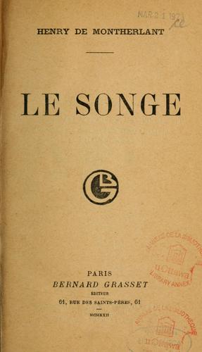 Le songe; roman. --