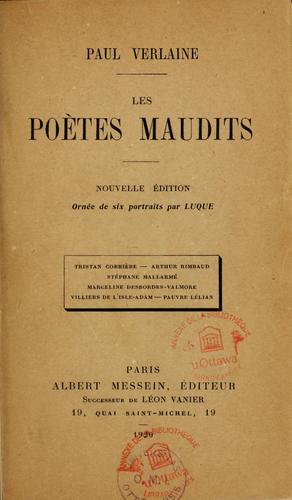 Les poètes maudits by Paul Verlaine cover