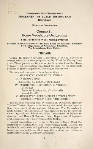 Manual of instruction