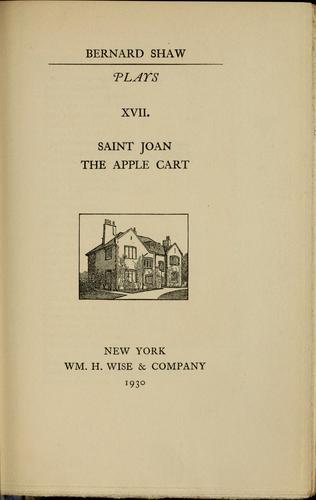 Plays (Apple Cart / Saint Joan)
