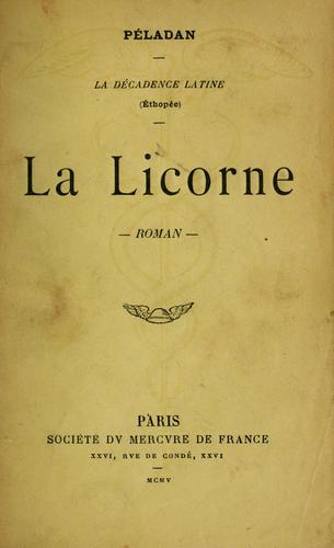 La licorne by Joséphin Péladan cover