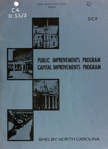 Public improvements program, capital improvements program, Shelby, North Carolina