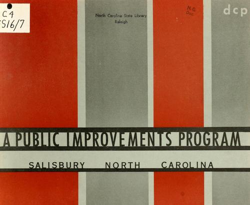 A Public improvements program for Salisbury, North Carolina