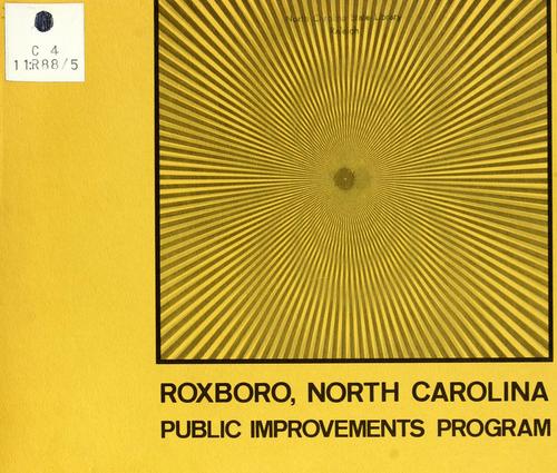 Roxboro, North Carolina, public improvements program
