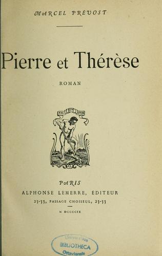 Pierre et Thérese, roman by Marcel Prévost cover