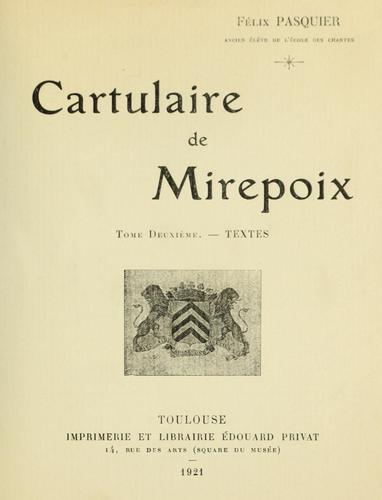 Cartulaire de Mirepoix ... by Mirepoix, France cover