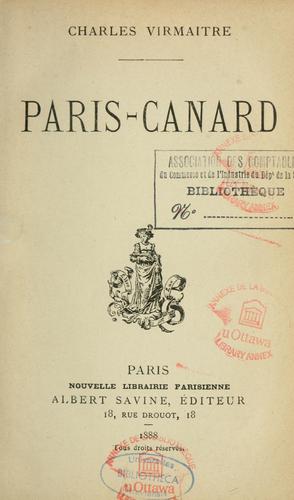 Paris-Canard by Charles Virmaître cover