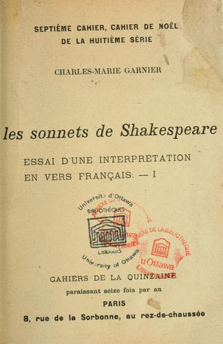 Sonnets. 1/2 by William Shakespeare cover