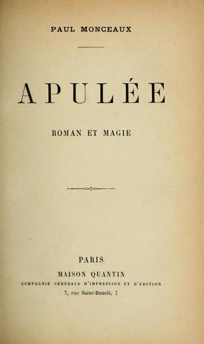 Apulée by Paul Monceaux cover
