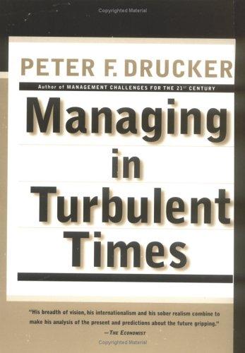 Managing in Turbulent Times by Peter F. Drucker cover