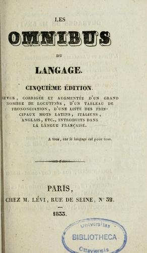 Les Omnibus du langage by David Eugène Lévi-Alvarès cover