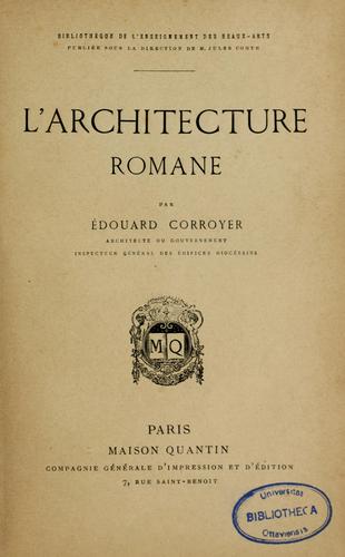 L'architecture romane by Édouard Jules Corroyer cover