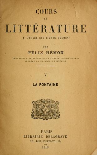 Cours de littérature by Félix Marie Hémon cover